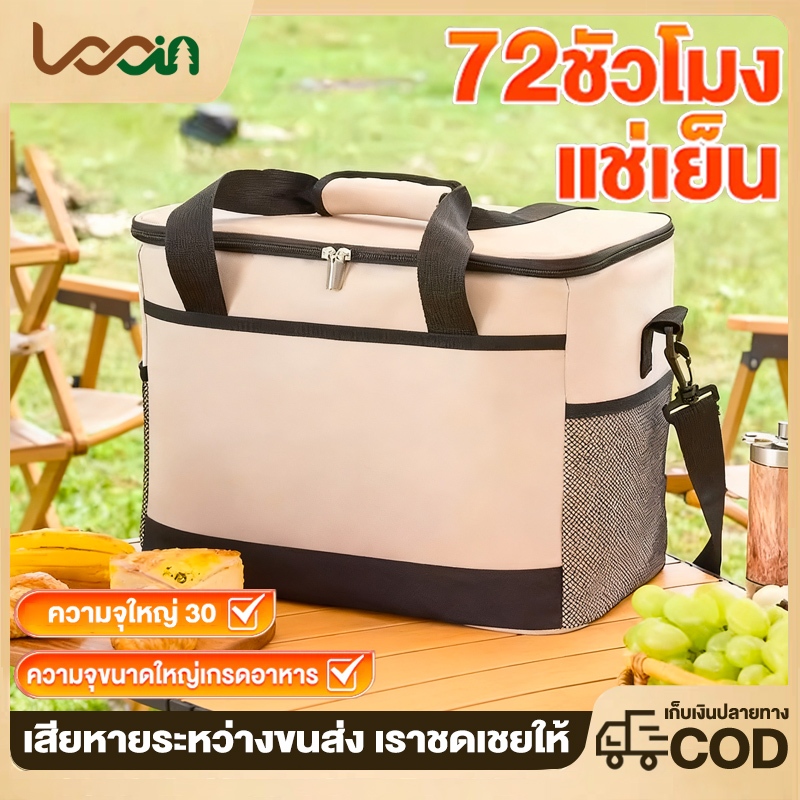 ถุงเก็บความร้อน ถุงเก็บความร้อนด้านในกันน้ำ กระเป๋าใส่ของร้อน-เย็น กระเป๋าใส่กล่องข้าว ความจุ18/30L