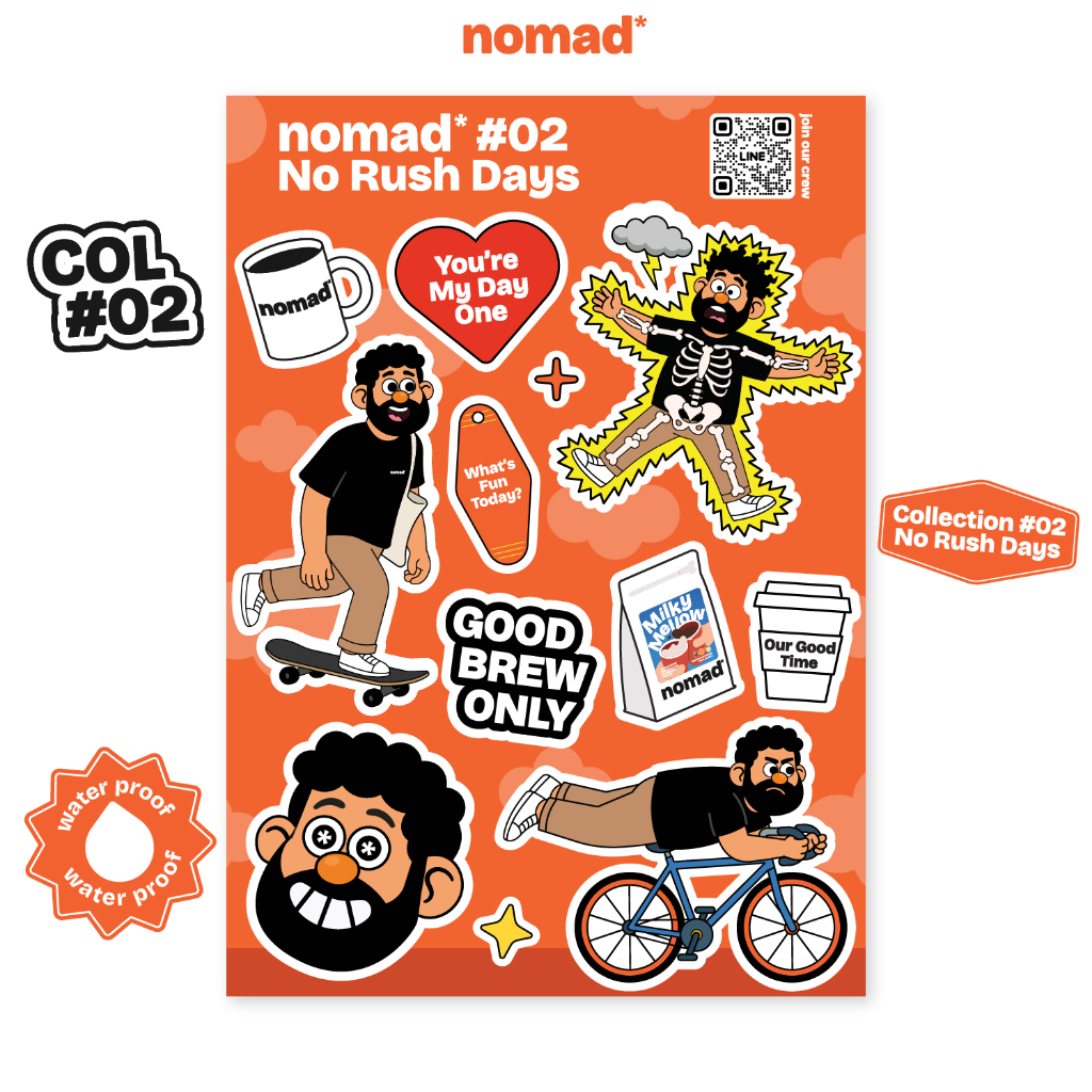 nomad* Stickers : No Rush Days - สติ๊กเกอร์เซ็ท
