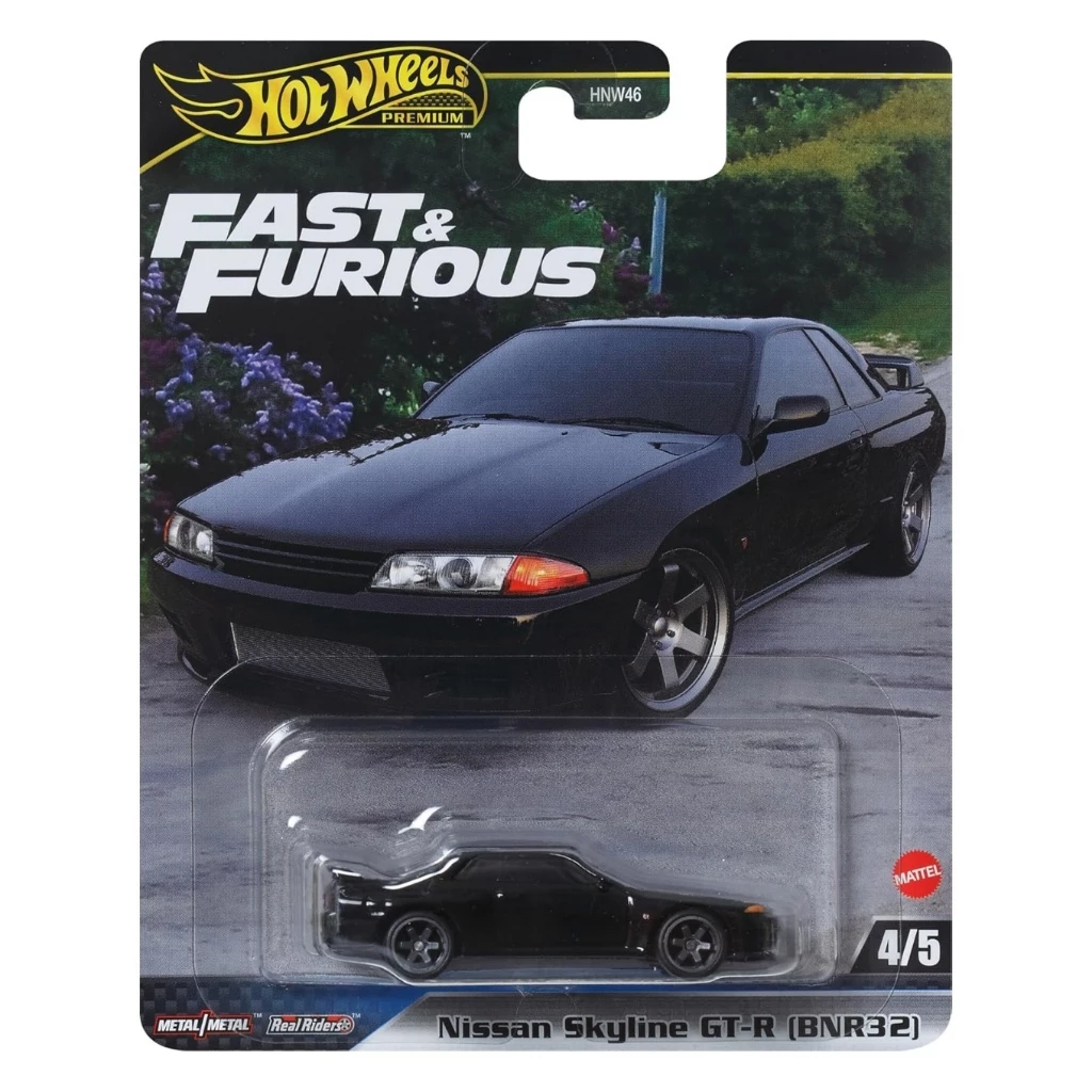 Hot Wheels Premium (ล้อยาง) Fast & Furious Nissan Skyline GT-R (BNR32) สีดำ โมเดลรถเหล็ก แท้ลิขสิทธิ์ # C4982