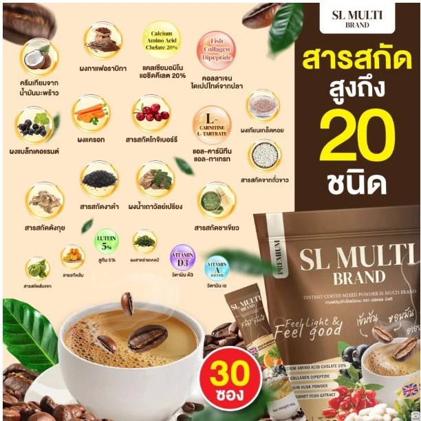 "กาแฟคุมหิว แอสแอล มัลติ (SL MULTI) ไม่หิวจุกจิก ลด ปวดข้อ เข่า กระดูก เร่งเผาผลาญ " thumbnail 7
