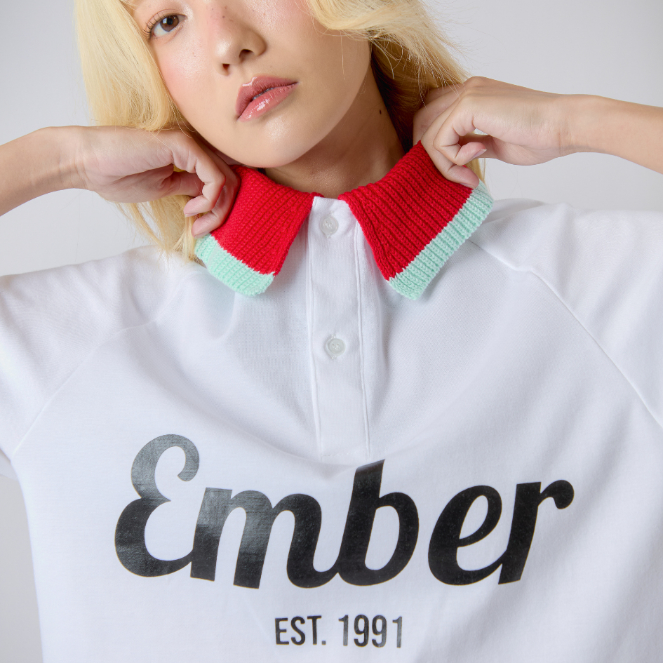 Ember.Whisker Legacy Polo เสื้อโปโล ผู้หญิง ผู้ชาย Unisex Oversize โลโก้ EST.1991 ปกตัดสี เสื้อยืด ข