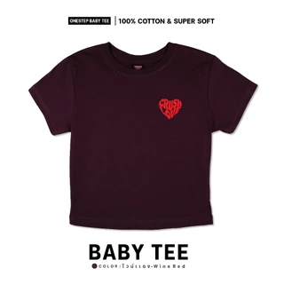 ONESTEP BABY TEE l เนื้อผ้านุ่ม Super Soft ผลิตจาก cotton แท้ 100% หนานุ่ม อย่างดี ใส่สบาย ลาย CRUSH LOVE 291