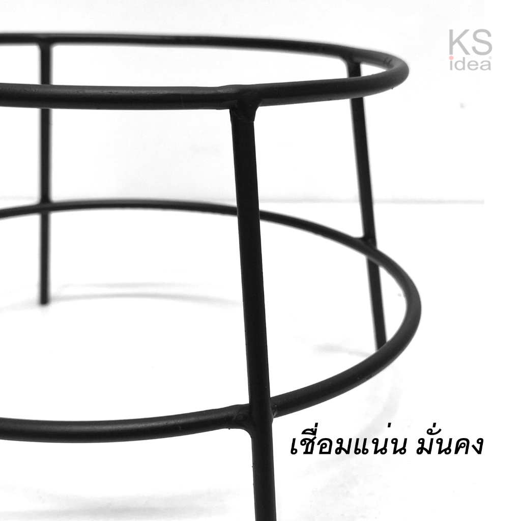 พร้อมส่ง วงกลมด้านบน ขนาด 8 นิ้ว ขาตั้งกระถางต้นไม้มี 2 สี สีขาว, สีดำ Steel pot stand, stand for plants (ไม่รวมกระถาง ) ราคา ถูกที่สุด ดีลบีเคเค แกลเลอรีภาพที่ 6