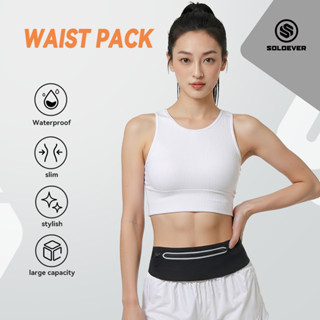 SOLOEVER IPX8กันน้ำ กระเป๋าคาดเอวสำหรับเล่นกีฬา กีฬากระเป๋าค…