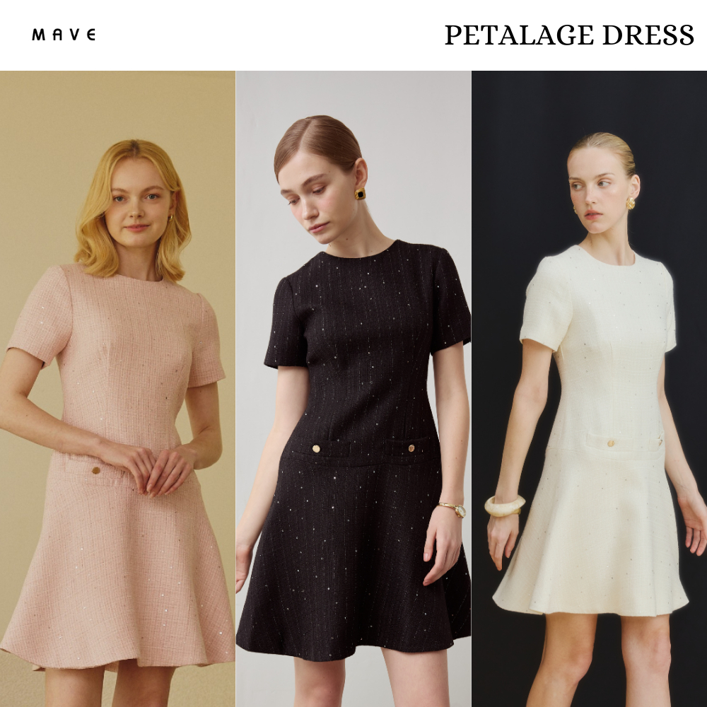 MAVE เดรสรุ่น Petalage dress สี CREAM,PINK,BLACK