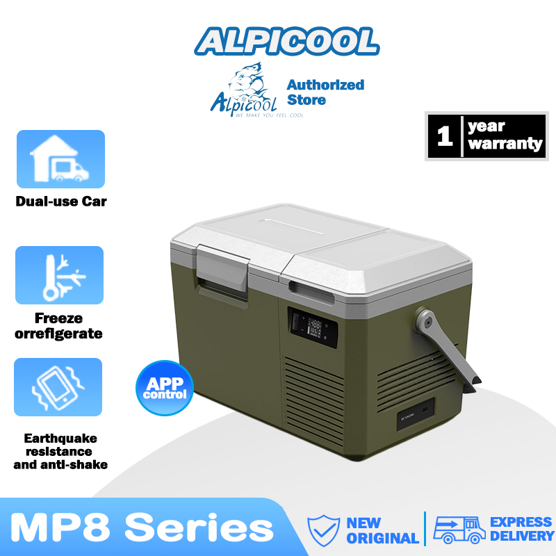 【NEW】Alpicool MP8 Mini ตู้เย็นขนาดเล็ก 12/24/220V APPได้  ตู้เย็นพกพา Portable Camping Car Refrigerat เย็น±20°C