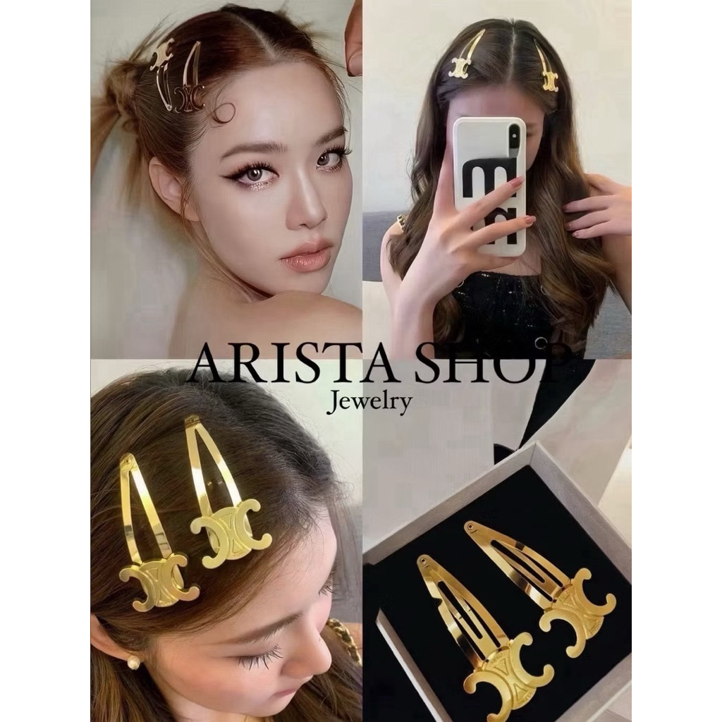 ยอดขายกว่า 6,000 ชิ้น 📌กิ๊บหนีบผม CE (8cm.) สีทอง/สีเงิน