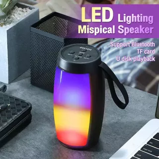 Wirless Bluetooth Speaker ลำโพงพร้อมไฟLEDในตัว รองรับการเล่นTF card / USB Port ลำโพงกลางแจ้ง ลำโพงบลูทูธแบบพกพา