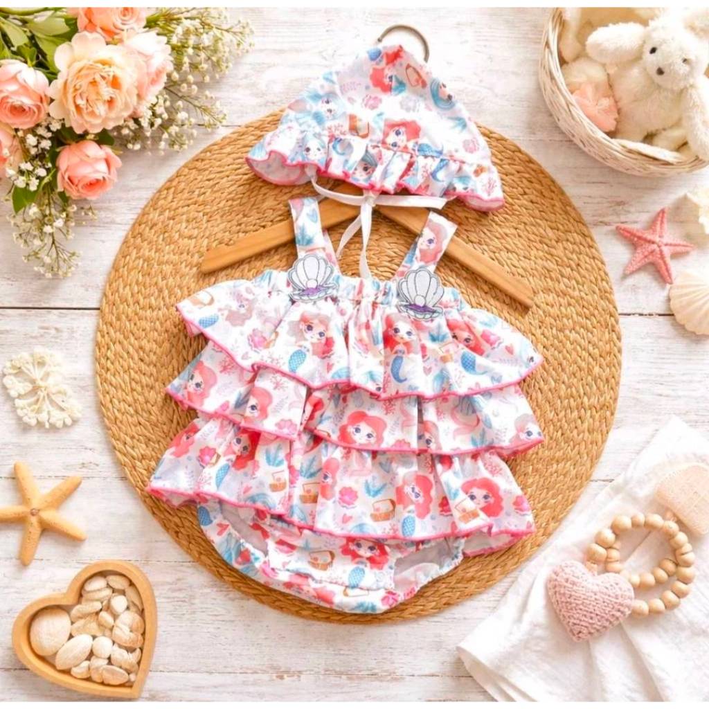 ชุดบอดี้สูทกระโปรง3ชั้น+หมวก ใส่หน้าร้อนน่ารัก(เด็กแรกเกิด-1ขวบ) ราคา ถูกที่สุด ดีลบีเคเค แกลเลอรีภาพที่ 6
