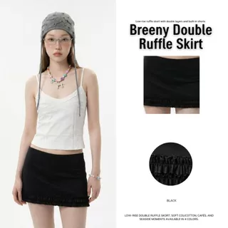 Breeny Double Ruffle Skirt | กระโปรงกางเกงเอวต่ำ แต่งรัฟเฟิล 2 ชั้น กระโปรงมีซับใน ColiCotton| MURF.BKK |Mini Skirt B185