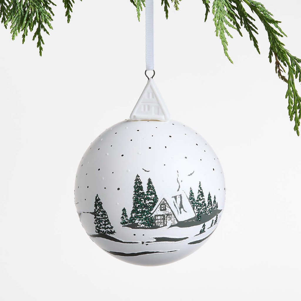 Crate & Barrel : Winter A-Frame Ball Christmas Ornament