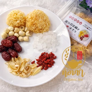 ซุปเห็ดหูหนูหิมะขาว หัวลิลลี่ เม็ดบัว 银耳百合莲子羹 Snow Fungus Lily Bulb Soup 1 ชุดทานได้ 2-5 ที่