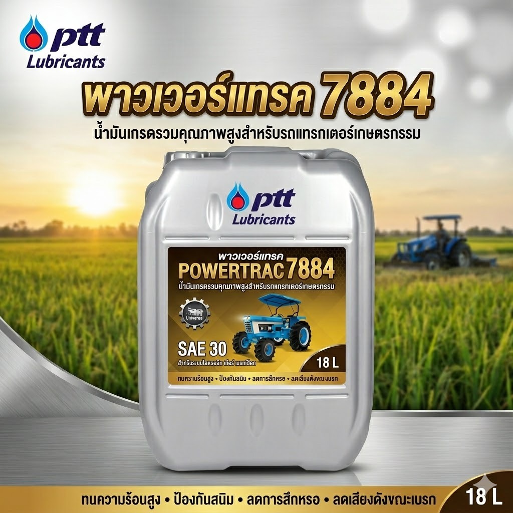 น้้ำมันไฮดรอลิค ปตท. 7884 พาวเวอร์แทค SAE 30 [ 18L ]