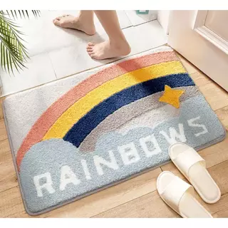 Yifeng พรมเช็ดเท้า ขนนุ่มฟู มียางกันลื่น ขนาด 60x40cm 1699 1671