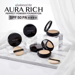 แป้งพัฟเจนนี่ แป้ง ออร่าริชน[ของแท้ตัวแทนบริษัท]เนื้อบางเบาปกปิดติดทนกันน้ำ กันเหงื่อ คุมมัน แป้งผสมรองพื้น เนื้อละเอียด