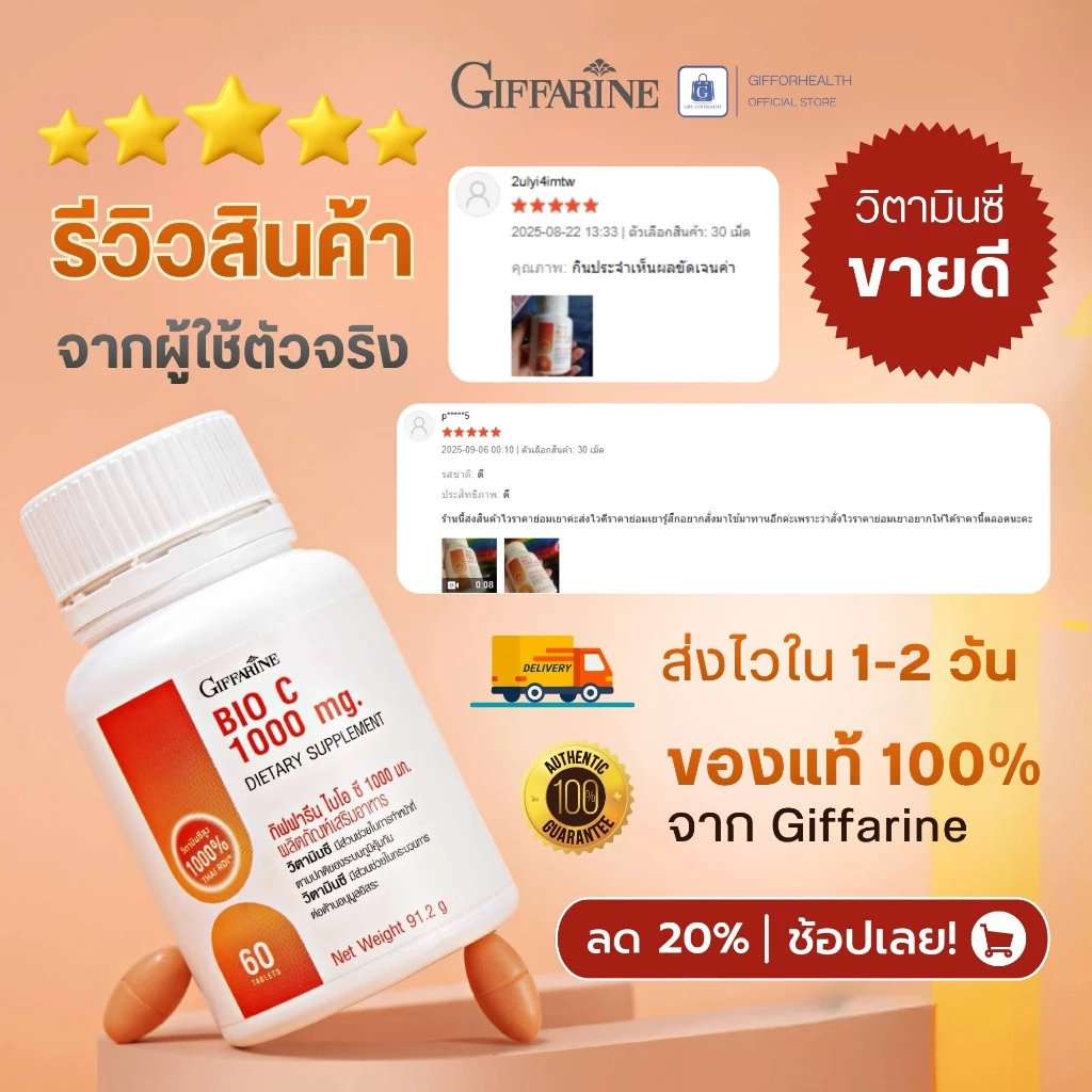 วิตามินซี ผิวขาว วิตามินผิว วิตามินผิวขาว วิตามินซี 1000 mg กิฟฟารีน vitamin c วิตามินบำรุงผิว ผิวใส thumbnail 6
