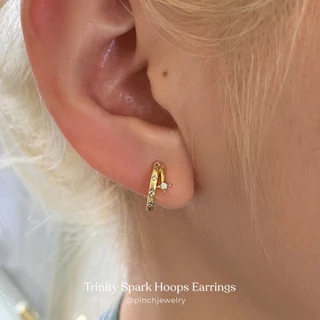 Pinch Trinity Spark Hoops Earrings (ขนาดห่วง 8 mm)