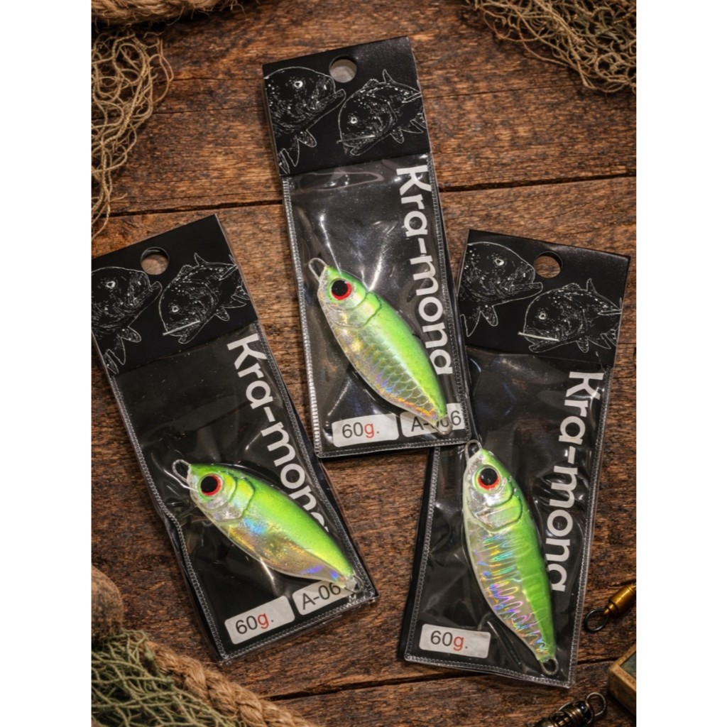 A-016 สีเขียวสะท้อนแสง 3 ลาย เหยื่อจิ๊ก Speed Jig / Slow Jig แอคชั่นส่ายธรรมชาติ ราคา ถูกที่สุด ดีลบีเคเค