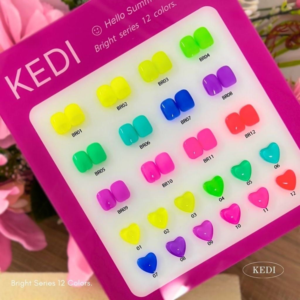 Kedi Bright Series เซ็ตสีนีออน 12 สี แยกขวด