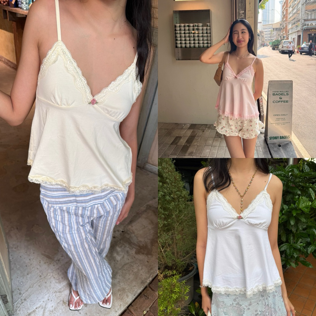 Buttermilk cami top สายเดี่ยวลูกไม้