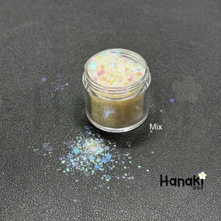 【พร้อมส่งจากไทย】✨กลิตเตอร์สีขาวโฮโลแกรมขนาด10g ทรงหกเหลี่ยมหลายขนาด Mix Size สำหรับงานเล็บและงานเรซิ่นใช้งานเรซิ่นได้