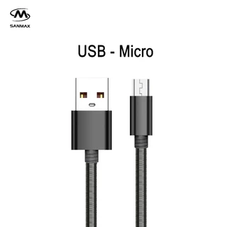 สายชาร์จ SANMAX 013 สายเคเบิลข้อมูลสปริง 6A fastcharge vooc pd 20w 30w 60w สำหรับ micro typec phone รับประกัน1ปี
