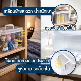*โค้ดส่งฟรี* กล่องพลาสติก (ใส/ฝาขาว) กล่องใส่ของ เก็บของ กล่องอเนกประสงค์ ฝาปิด หูหิ้ว เครื่องเขียน เครื่องมือ MAXX