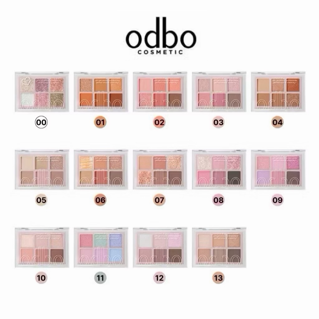 OD276 odbo โอดีบีโอ ซิกเนเจอร์ อายแชโดว์ พาเลท 6เฉดสีใน1ตลับ Eyeshadow อายแชโดว์ทาตา