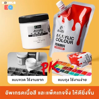 [แถมฟรี อุปกรณ์] สีอะคริลิค เซ็ต12สี เนื้อเนียน กันน้ำ 100ml เกรดพรีเมียม Premium Acrylic Color
