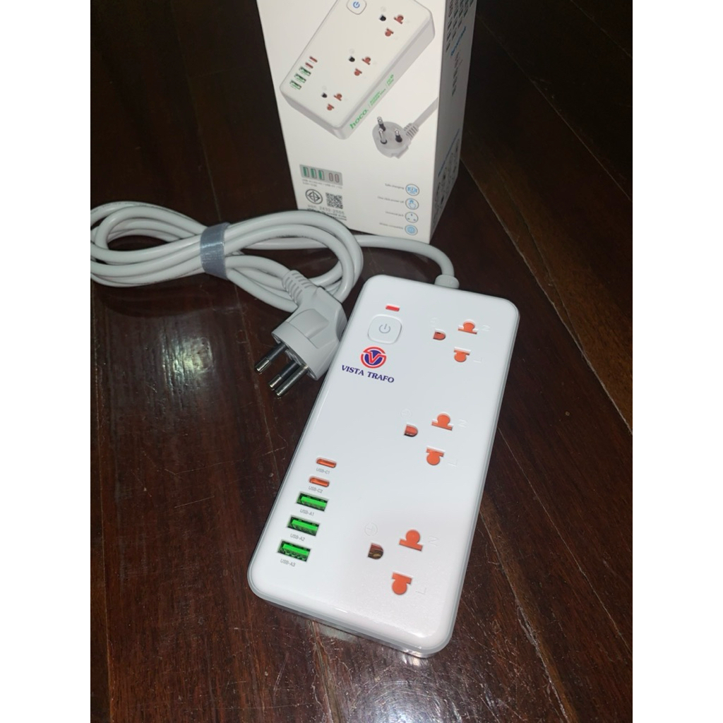 hoco DC100 ปลั๊กพ่วว 3 ช่อง USB A USB C จาก วิสต้าทราโฟ