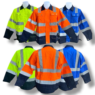 พร้อมส่ง เสื้อช็อปแขนยาวทูโทนมี8แถบใส่สบาย ส่งจากไทย