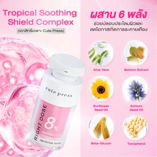 [ใหม่! เซรั่มลดเลือนจุดด่างดำ] CUTE PRESS RIGHT DOSE MATRIX-GLYCOLIC SERUM IN CREAM 15ml ไกลโคลิคผิวโกวล์ไบรท์ ลดจุดดำ