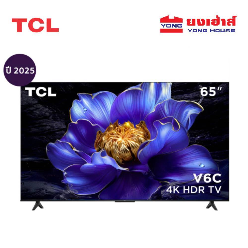 TCL TV ขนาด 65 นิ้ว รุ่น 65V6C 4K UHD Google TV HVA Panel ระบบปฏิบัติการ Google V6C ทีวี