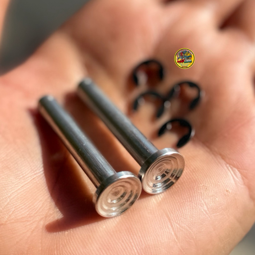 สลักพักเท้าเลส (1คู่) จี้ลายW110i,W125i,Msx,W125R/Sบังลม. แบบล็อคกิ๊ฟกลม.. #สลักพักเท้าเวฟ #สลักพักเท้า