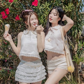 RIKA น้องมะพร้าว คอบัวปกระบาย เว้าหลังผูกโบว์หลัง