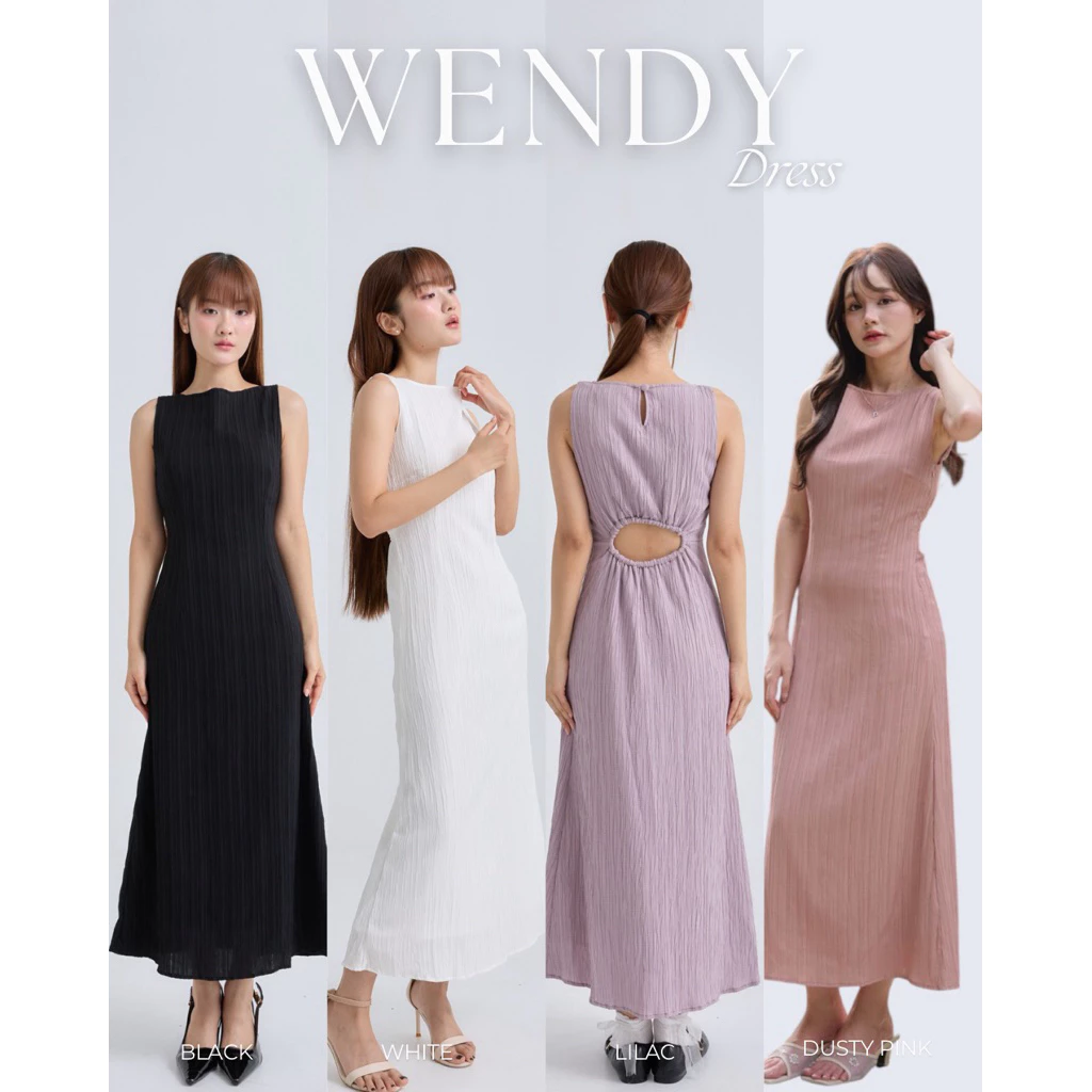(เก็บโค้ดหน้าร้านลด 20%) Plsme.bkk 〰“Wendy dress” ชุดเดรสยาว มีซับใน