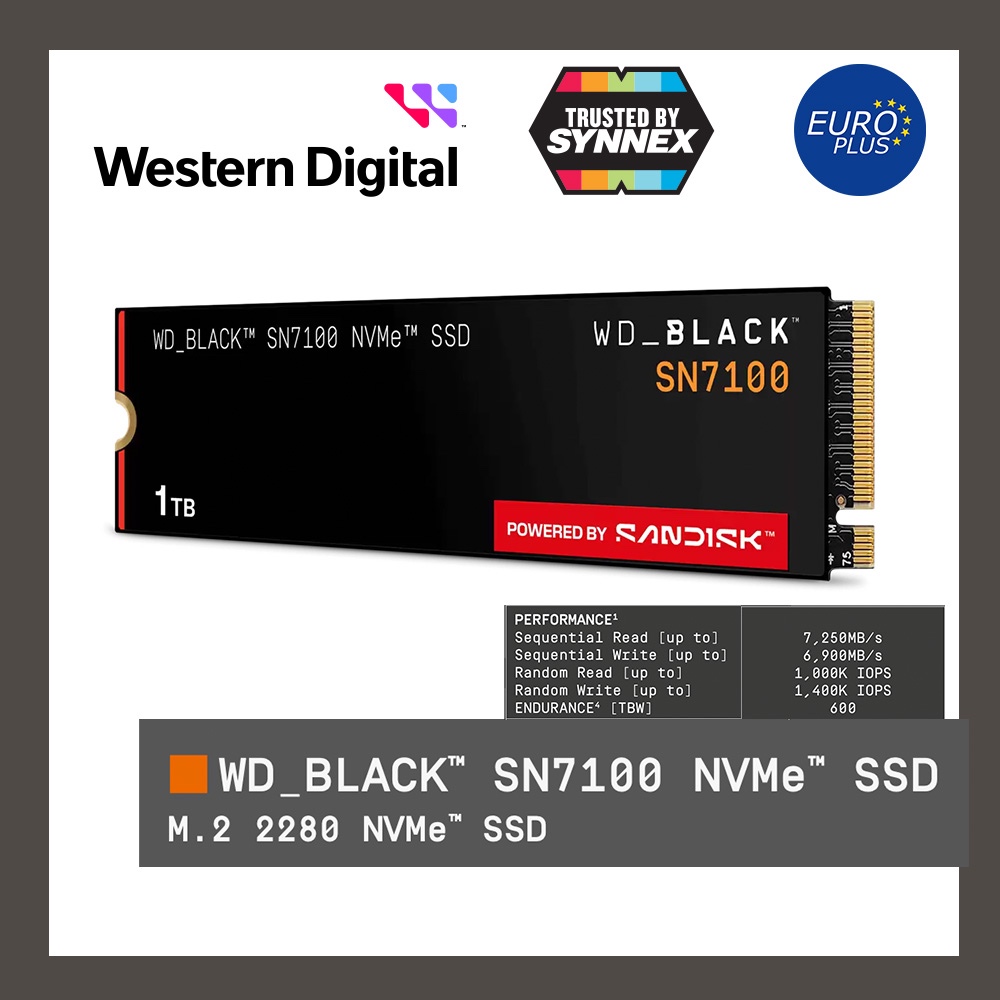SSD M.2 1tb WD Black SN7100 NVMe PCIe Gen4 --- ประกันไทย 5 ปี