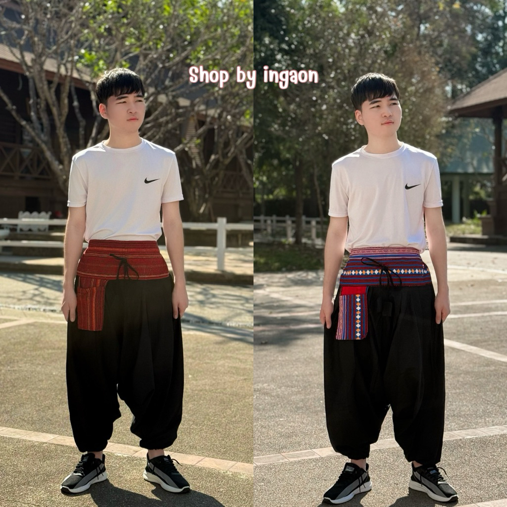 กางเกงม้ง/ชาวเขา กางเกงพื้นเมือง ผ้าฝ้าย ใส่ได้ทั้งผู้ชาย/หญิง(รุ่นทรงขาจั๊ม) – โปรปัง
