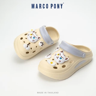 Marco Pony รองเท้าแตะ รองเท้าหัวโต พื้นหนา เพิ่มความสูง ทนต่อการสึกหรอ กันลื่น วัสดุ EVA MH9039