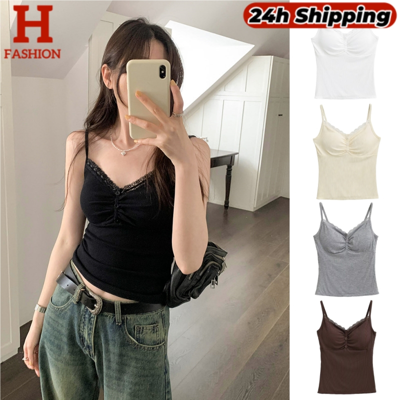 HOT พร้อมส่งจากไทย เสื้อสายเดี่ยว สีพื้น มีฟองน้ำ ใส่สบาย FY33106