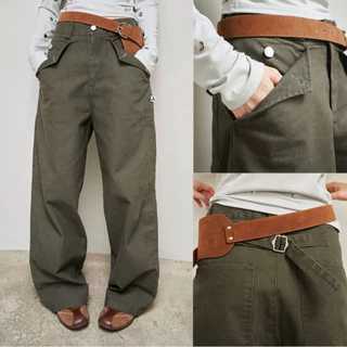 AMUSE BKK : Corbin Pants กางเกงทรงกระบอก ผ้าแคนวาสฟอก สไตล์ workwear (กรุณาอ่านไซส์ให้ละเอียดก่อนสั่ง)
