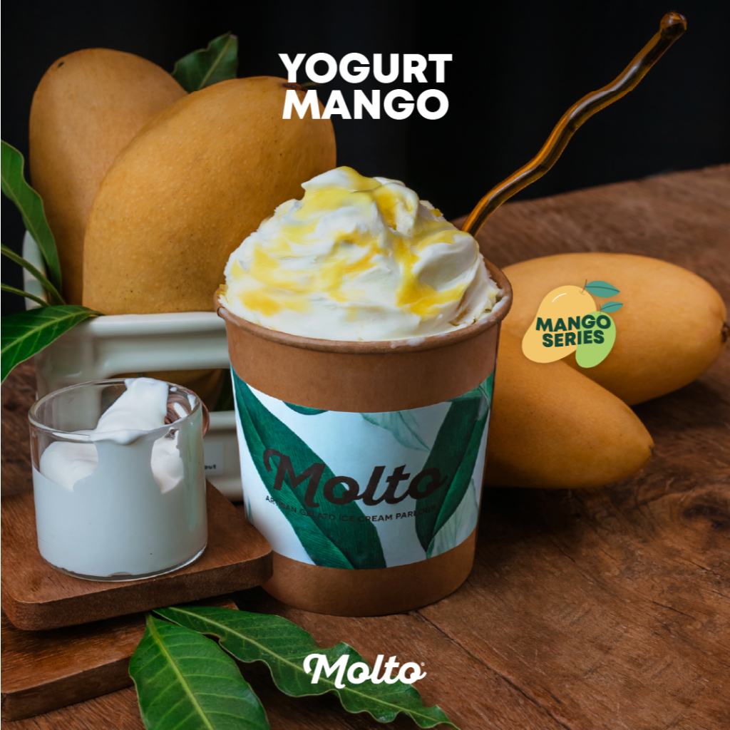 Yogurt Mango (ไอศกรีม รสมะม่วงโยเกิร์ต 1 ถ้วย 16 oz.) - Molto premium Gelato