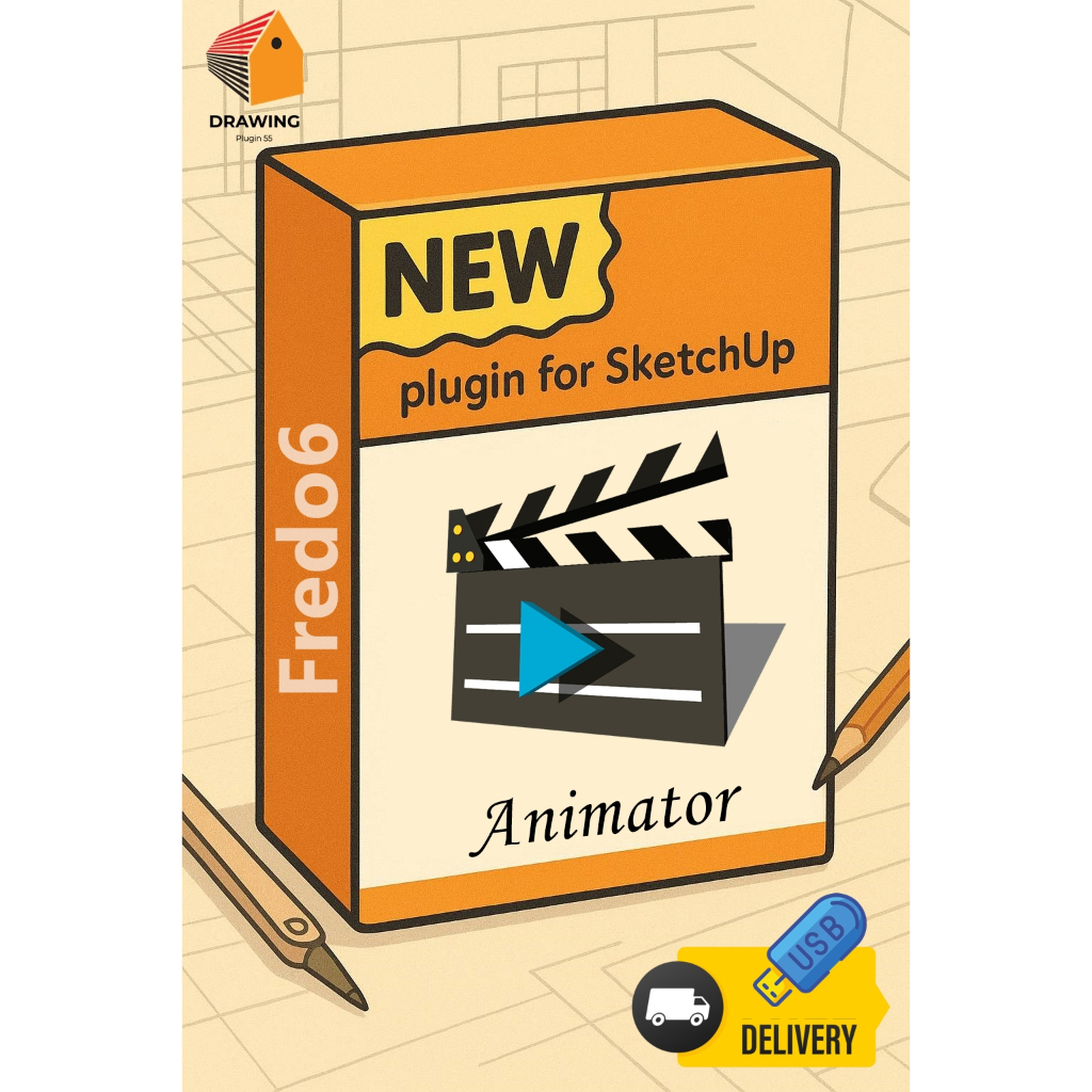 ใหม่ Fredo6 🧡 Animator( ปลั๊กอินสร้างภาพเคลื่อนไหวของโมเดล Sketchup) | จัดส่งโดยshopee express