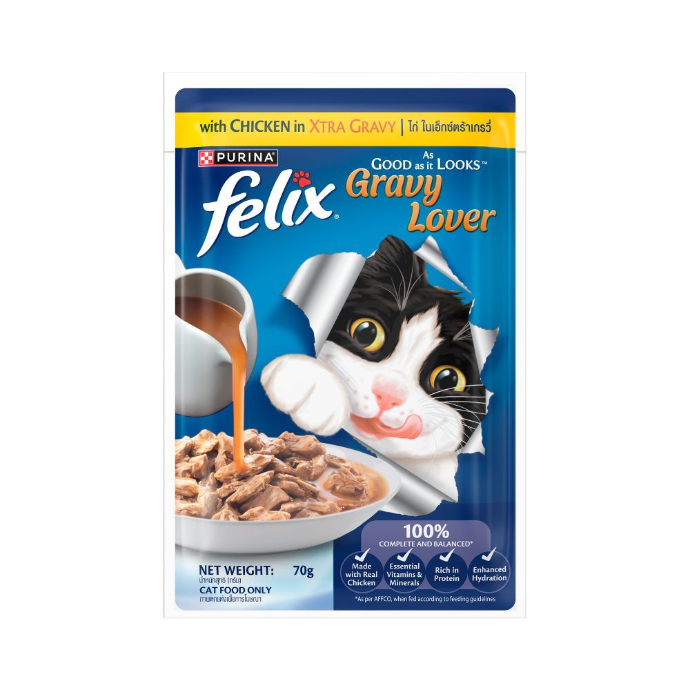 24 ซอง Felix อาหารเปียกแมว 70-85 กรัม