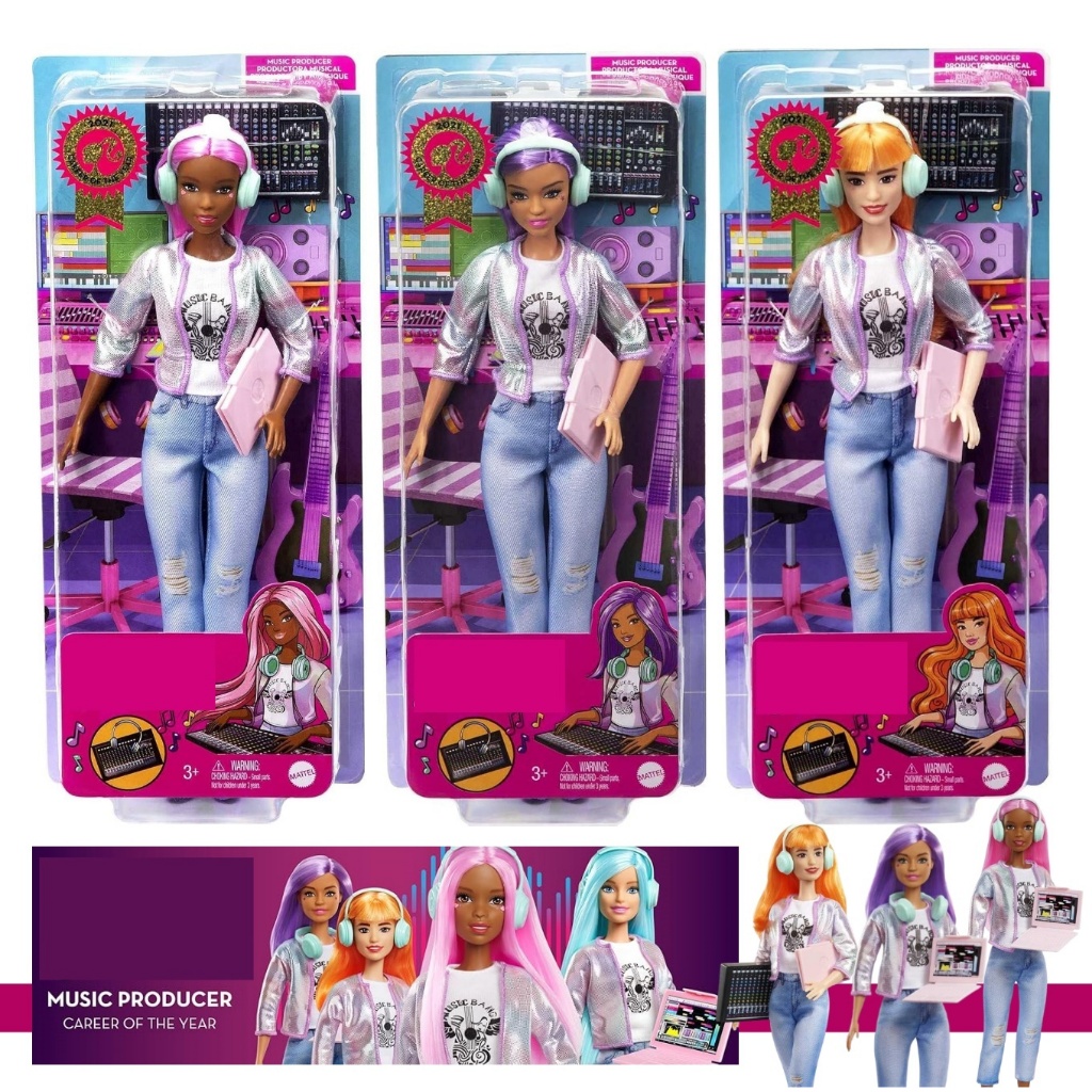 (ล้างสต็อก) Barbie Music Producer Career of the Year 2021 ตุ๊กตาบาร์บี้โปรดิวเซอร์เพลง พร้อมอุปกรณ์สตูดิโอ ของแท้ Mattel