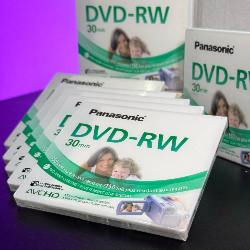 [ของใหม่ในซีล] Panasonic DVD-RW 30 min (8cm) เกรดพรีเมียม สำหรับกล้องวิดีโอ Handycam