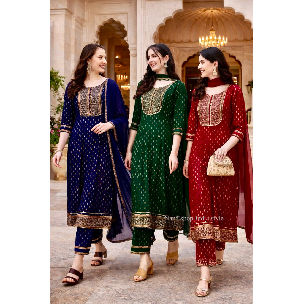 🏆ชุดอินเดียนำเข้าสวยหรู 🇮🇳 Premium Indian Suit - 🥇สัมผัสความหรูหราแบบสาวอินเดียแท้ๆ ด้วยชุดเซตงานนำเข้าคุณภาพ