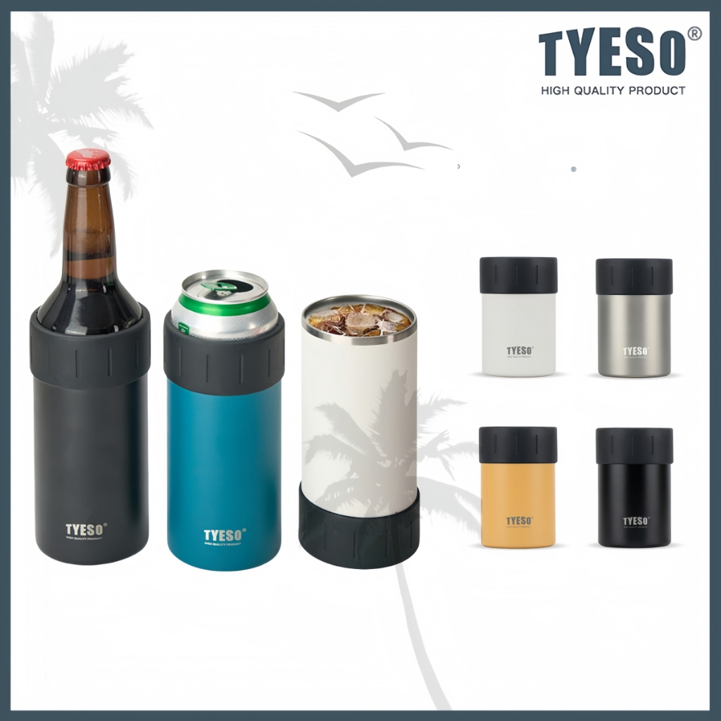 TYESO ปลอกกระป๋องสแตนเลส เก็บความเย็นได้นาน เหมาะกับกระป๋องทุกยี่ห้อ (350-520มล.)