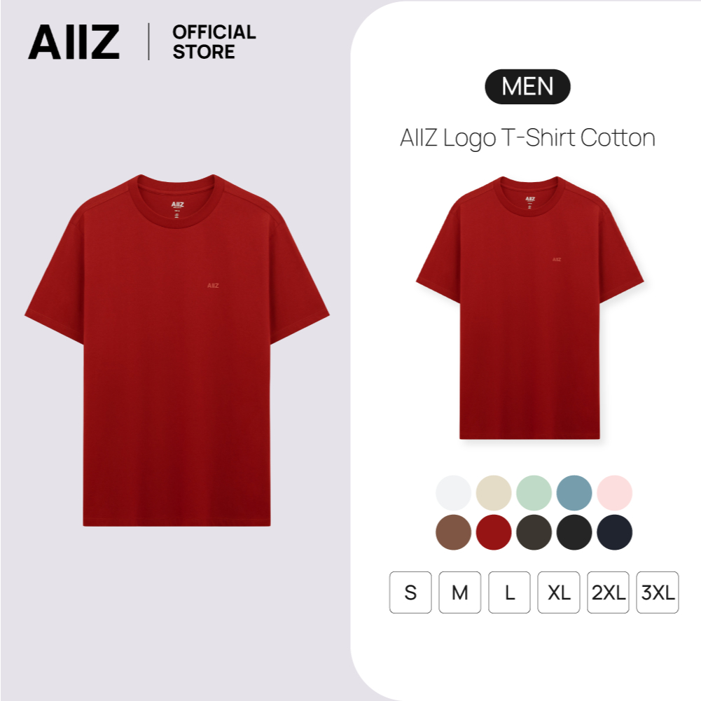 AIIZ (เอ ทู แซด) - AIIZ เสื้อยืดสีพื้นคอกลม โลโก้