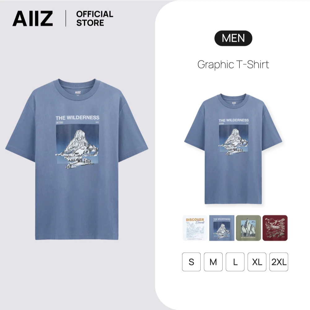 AIIZ (เอ ทู แซด) - AIIZ เสื้อคอกลมผู้ชาย ลายกราฟิก AIIZ Men's Graphic T-Shirt